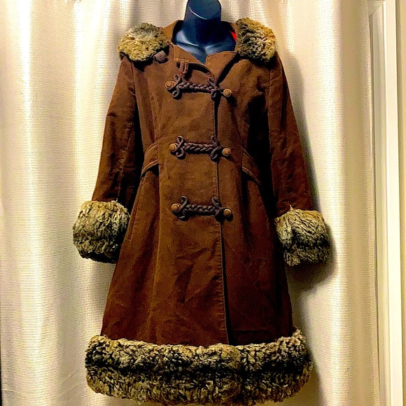 Manitou Fashions Jackets & Blazers - SOLD Vintage suede coat with faux fur